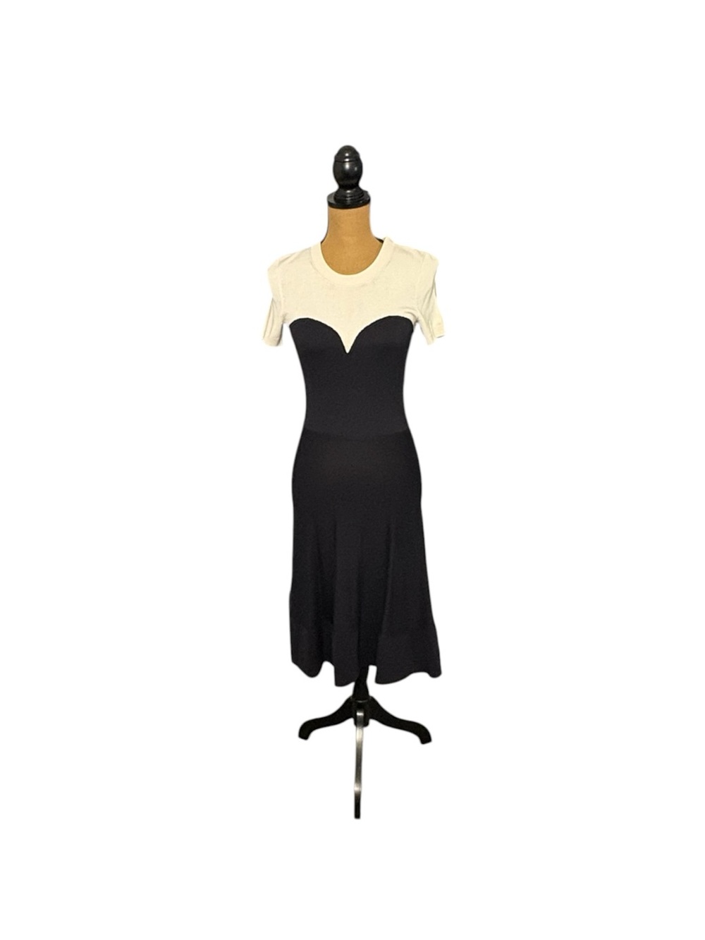 Kate Spade Branton Square Dress Womens S Black Cream Fit Flare Jackie O Mod